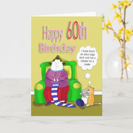 Carte Joyeux 60e anniversaire (Fleur jaune)