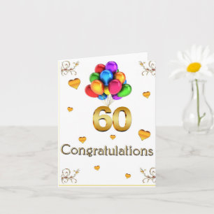 Carte Joyeux 60e anniversaire