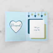 Carte Joyeux 60e anniversaire ajouter des noms bleu vert (Intérieur)