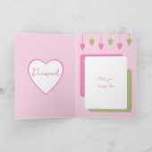 Carte Joyeux 60e anniversaire ajouter des noms rose vert (Intérieur)