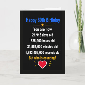Carte Joyeux 60e anniversaire Cadeaux drôles pour un évé