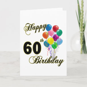 Carte Joyeux 60e anniversaire cadeaux et vêtements d'ann