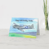 Carte Joyeux 60e anniversaire frère avion Vintage (Devant)