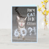 Carte Joyeux 60e anniversaire Funny Chat (Fleur jaune)