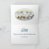 Carte Joyeux 60e Anniversaire Oie Oiseau Art Aquarelle C (Intérieur)