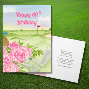 Carte Joyeux 60e anniversaire Peonies sur le terrain de 