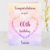 Carte Joyeux 60e anniversaire personnalisé (Fleur jaune)