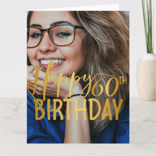 Carte Joyeux 60e anniversaire Script photo personnalisée