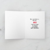 Carte Joyeux 60ème anniversaire avec une tournure humori (Intérieur)