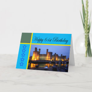 Carte Joyeux 61e anniversaire Caernarfon Castle
