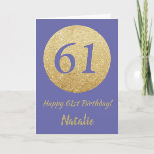 Carte Joyeux 61e anniversaire et Parties scintillant d'o