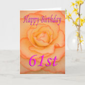 Carte Joyeux 61ème anniversaire Flower (Fleur jaune)