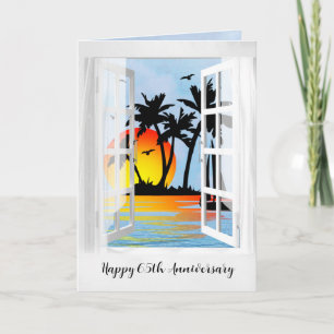 Carte Joyeux 65e Anniversaire Fenêtre Tropicale 