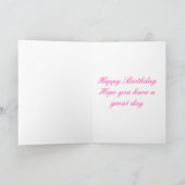 Carte Joyeux 65e anniversaire rose et vert Fleur (Intérieur)