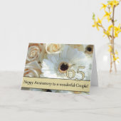 Carte Joyeux 65e Anniversaire roses (Fleur jaune)