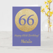Carte Joyeux 66e anniversaire Very Peri et Parties scint (Fleur jaune)