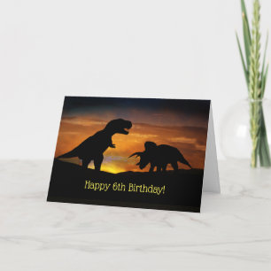 Carte Joyeux 6 Anniversaire de Dinosaur