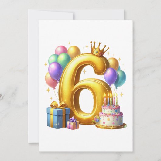 Carte Joyeux 6e Anniversaire (Devant)
