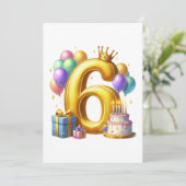 Carte Joyeux 6e Anniversaire (Debout devant)