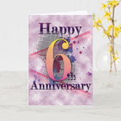 Carte Joyeux 6e anniversaire (carte anniversaire) (Fleur jaune)