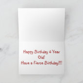 Carte Joyeux 6e anniversaire/Dinosaur (Intérieur)