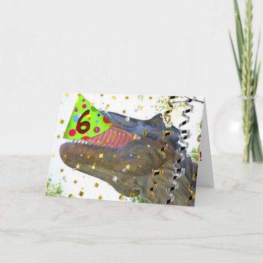 Carte Joyeux 6e anniversaire/Dinosaur (Devant)