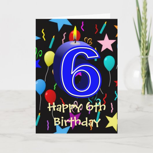 Carte Joyeux 6ème anniversaire (Devant)