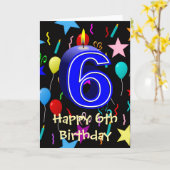 Carte Joyeux 6ème anniversaire (Fleur jaune)