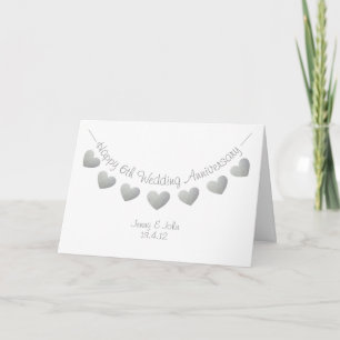 Carte Joyeux 6ème anniversaire de mariage Cœurs de fer