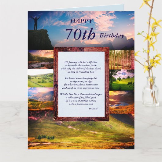 Carte Joyeux 70e Anniversaire (Fleur jaune)