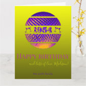 Carte Joyeux 70e anniversaire, boule à facettes disco 19 (Fleur jaune)