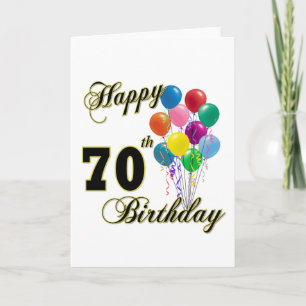 Carte Joyeux 70e anniversaire cadeaux et vêtements d'ann