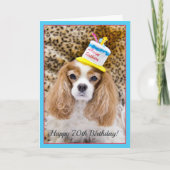 Carte Joyeux 70e anniversaire Cavalier King Charles Anni (Devant)