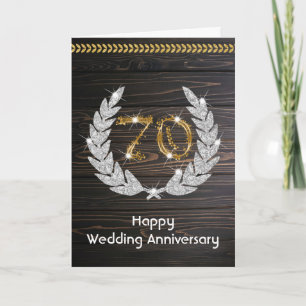 Carte Joyeux 70e anniversaire de Mariage Platinum