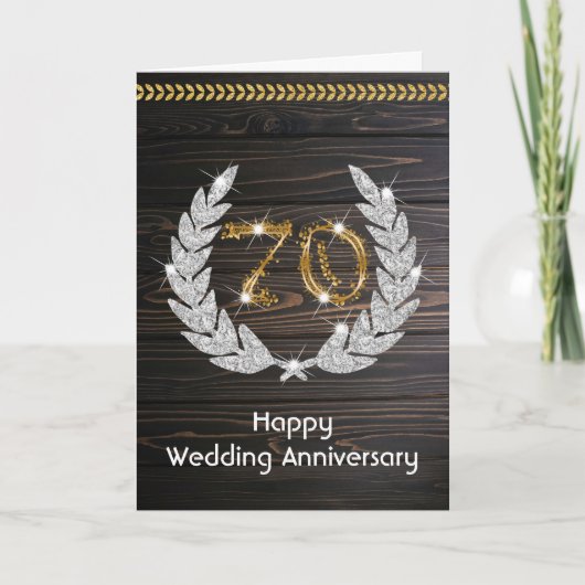 Carte Joyeux 70e anniversaire de Mariage Platinum (Devant)