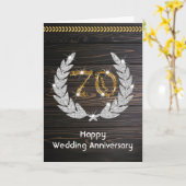 Carte Joyeux 70e anniversaire de Mariage Platinum (Fleur jaune)