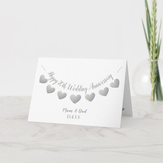 Carte Joyeux 70e anniversaire de Mariage Platinum maman  (Devant)