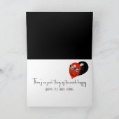 Carte Joyeux 70e anniversaire en noir avec ballons (Intérieur)