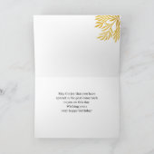 Carte Joyeux 70e Anniversaire Feuillage Doré 3 Photos (Intérieur)