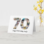 Carte Joyeux 70e anniversaire Numéro 70 Collage photo pe (Fleur jaune)