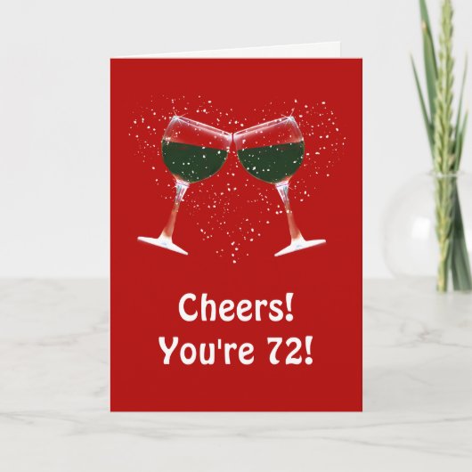 Carte Joyeux 72e anniversaire Cheers Toasting (Devant)