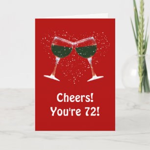 Carte Joyeux 72e anniversaire Cheers Toasting
