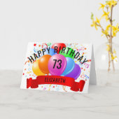 Carte Joyeux 73e anniversaire personnalisé (Fleur jaune)