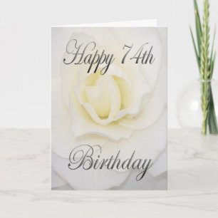 Carte Joyeux 74e Anniversaire Fleur Blanche
