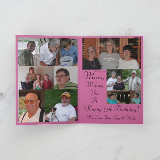 Carte Joyeux 75e anniversaire (Intérieur)