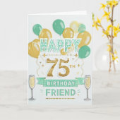 Carte Joyeux 75e anniversaire (Fleur jaune)