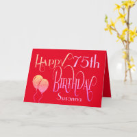 Joyeux 75e anniversaire stylish Script Name Rouge