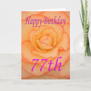 Carte Joyeux 77e Anniversaire Fleur