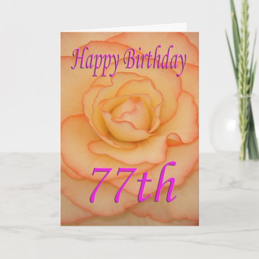 Carte Joyeux 77e Anniversaire Fleur (Devant)