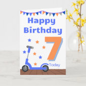 Carte Joyeux 7e anniversaire (Fleur jaune)